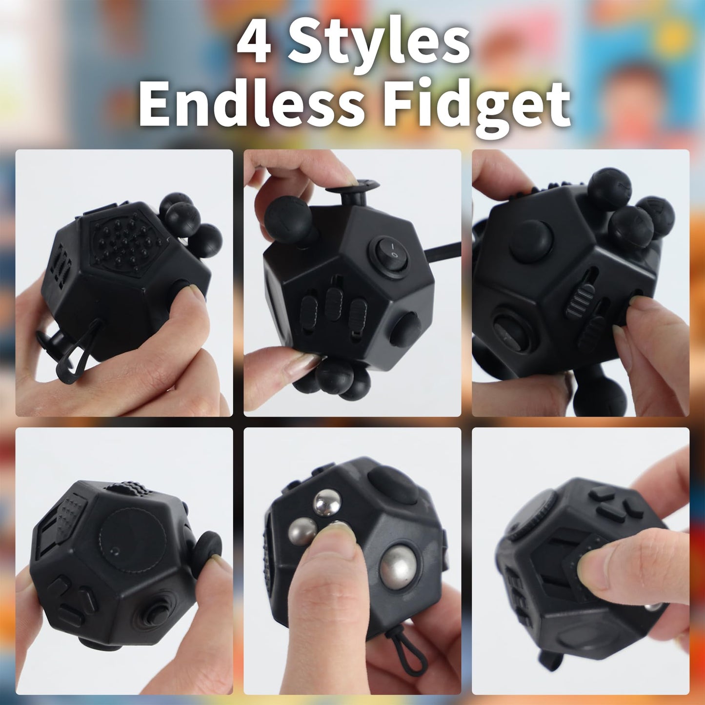 YUFENGBY Fidget Cube 4-Pcs Set – Rotating Sensory Cubes for Focus