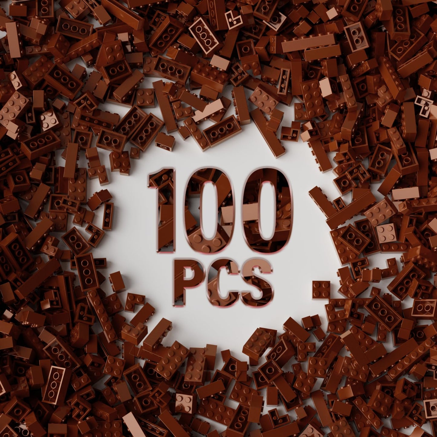YUJHITP 100-Piece Brown Classic Building Bricks - LEGO-Compatible Bulk Set A0001