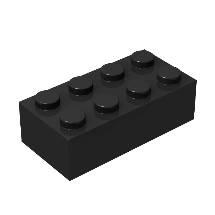 YUJHITP 500-Piece Black Bricks Bulk • 2x4 Flat Building Bricks, LEGO Compatible