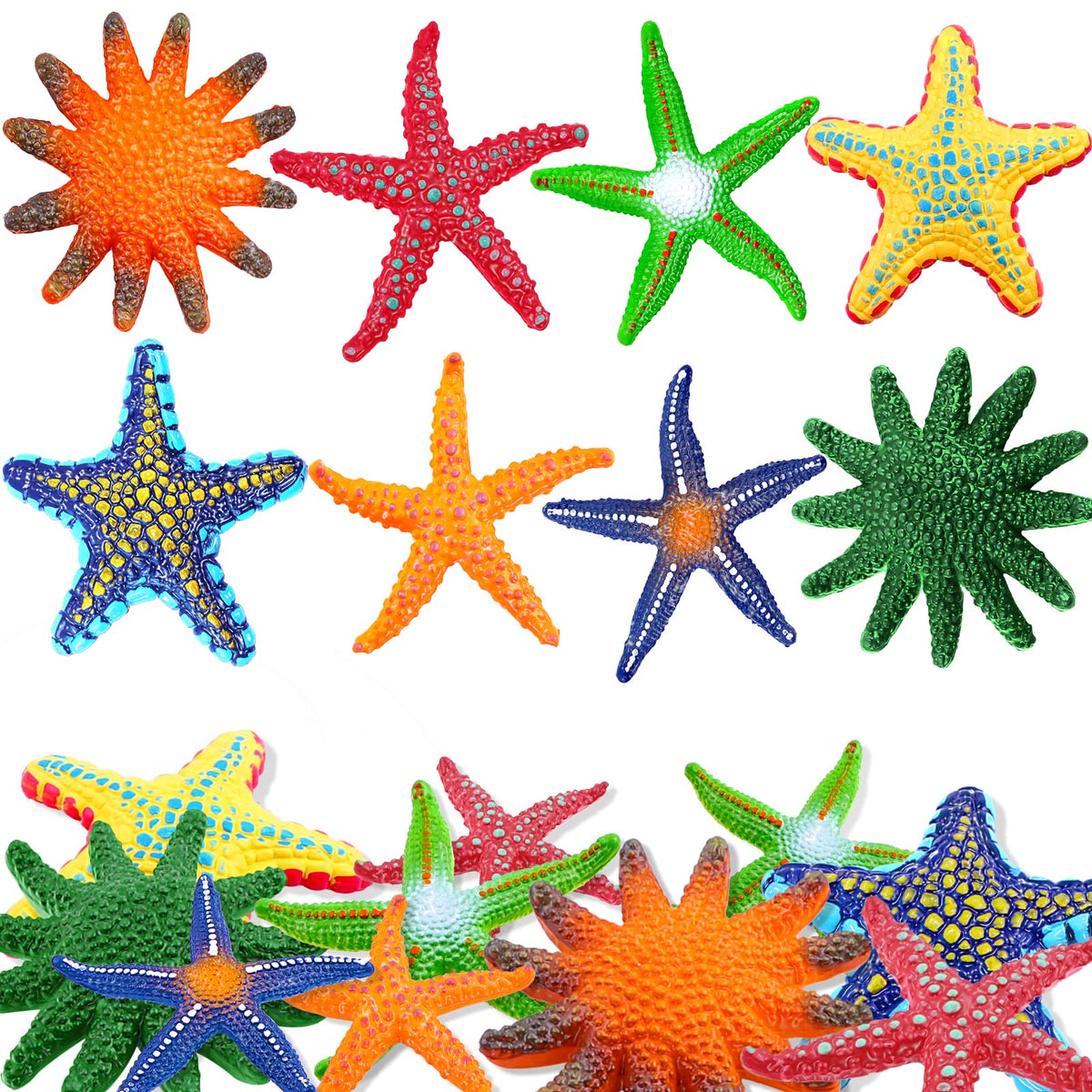 YUJUN 16-Piece Big Diving Starfish Pool Toys – 2 Sizes, Soft Rubber