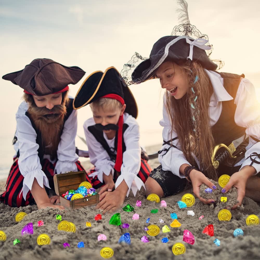 YUJUN Diving Gem Pirate Toys - Colorful Pool Diamonds & Treasure Chest Set