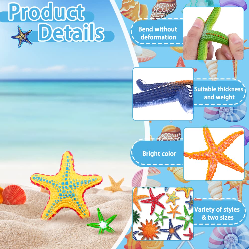 YUJUN 16-Piece Big Diving Starfish Pool Toys – 2 Sizes, Soft Rubber