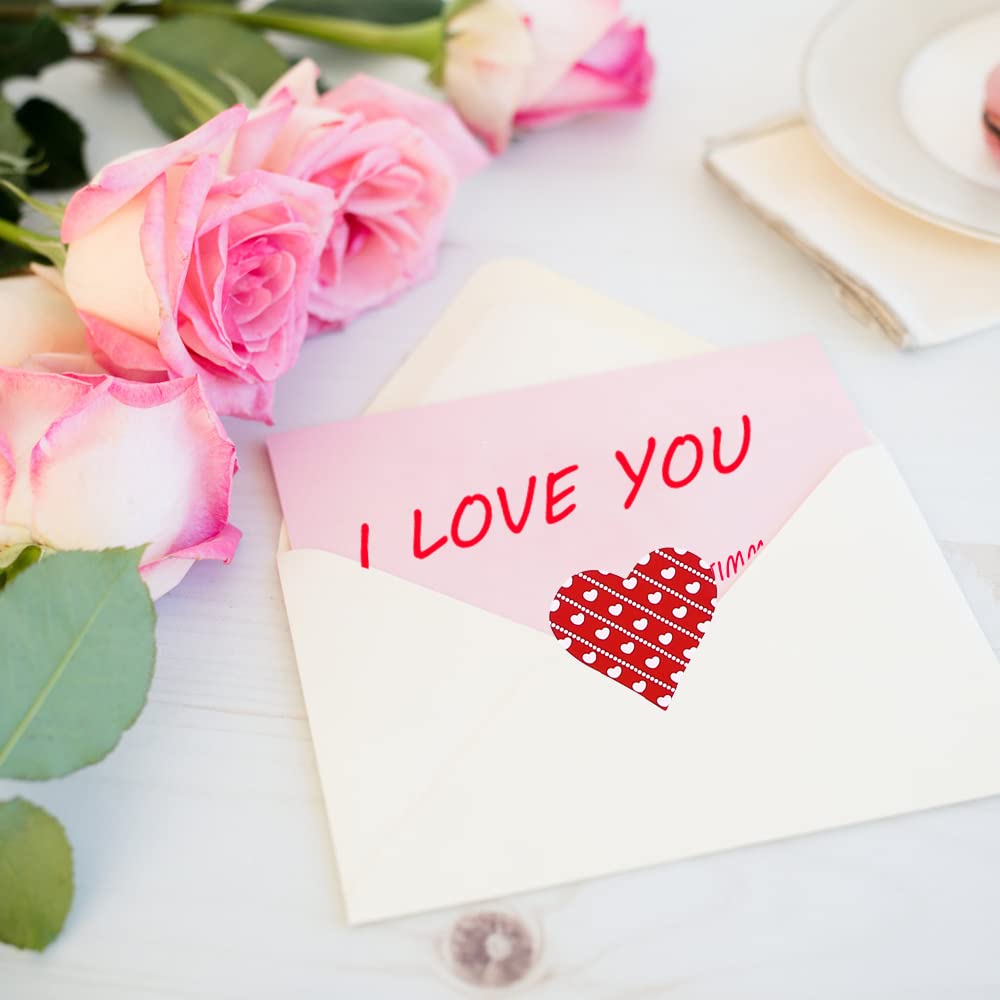 YUJUN 1000 Pcs Valentine’s Day Heart Stickers – 2 Red Rolls Self-Adhesive Labels