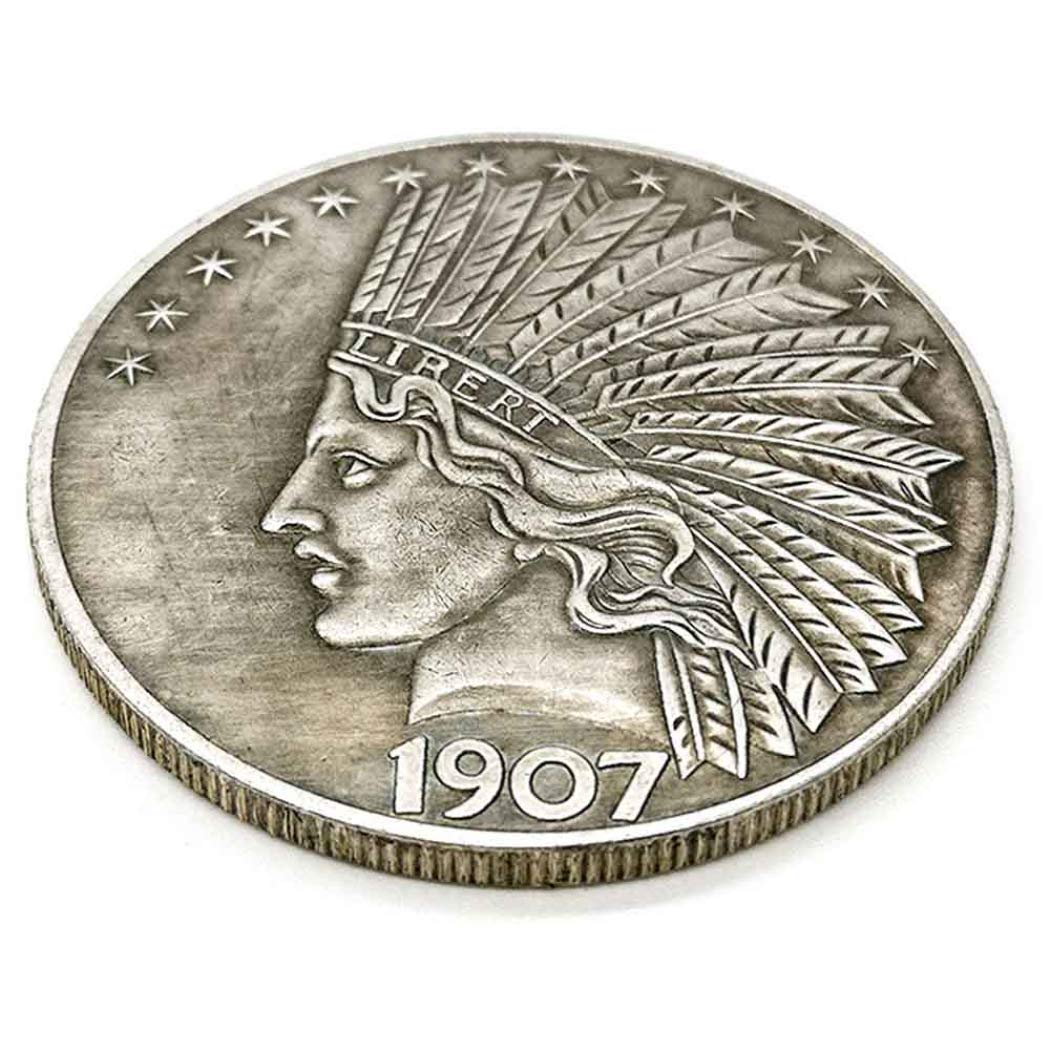 YukaBa MarshLing Antique Liberty Coin – Brass Silver-Plated Ten-Dollar Replica