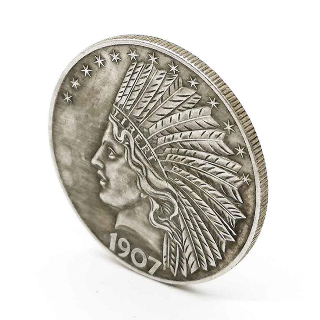 YukaBa MarshLing Antique Liberty Coin – Brass Silver-Plated Ten-Dollar Replica
