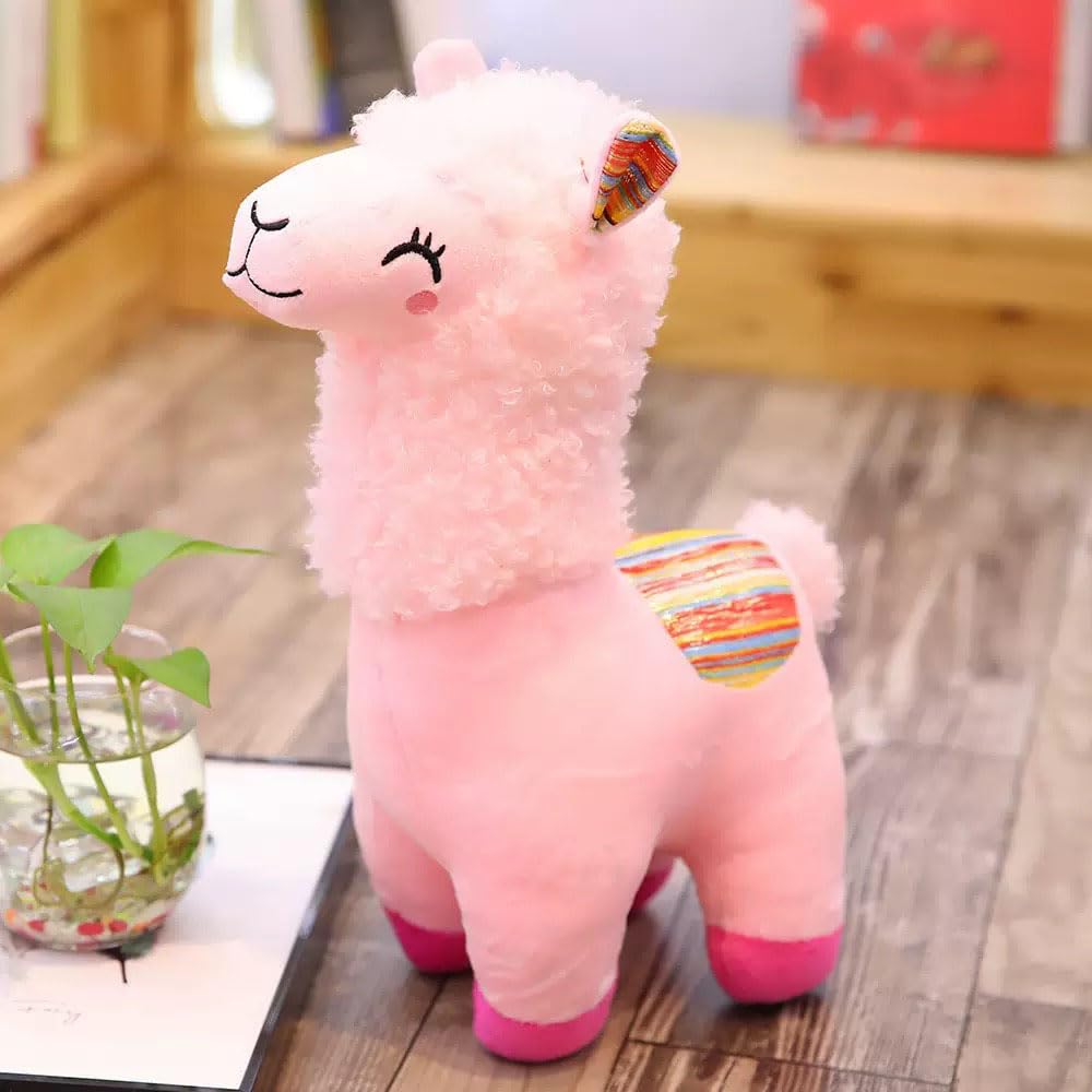 YUKOUQIAN Llama Stuffed Animal Plush Toy 10 Inch Pink Alpaca for Kids