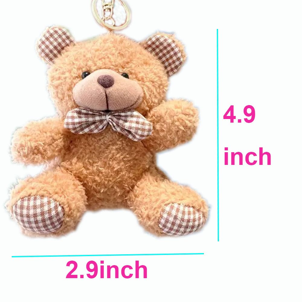 YUKOUQIAN Bear Stuffed Animal Keychain — 4.9-Inch Mini Plush for Kids