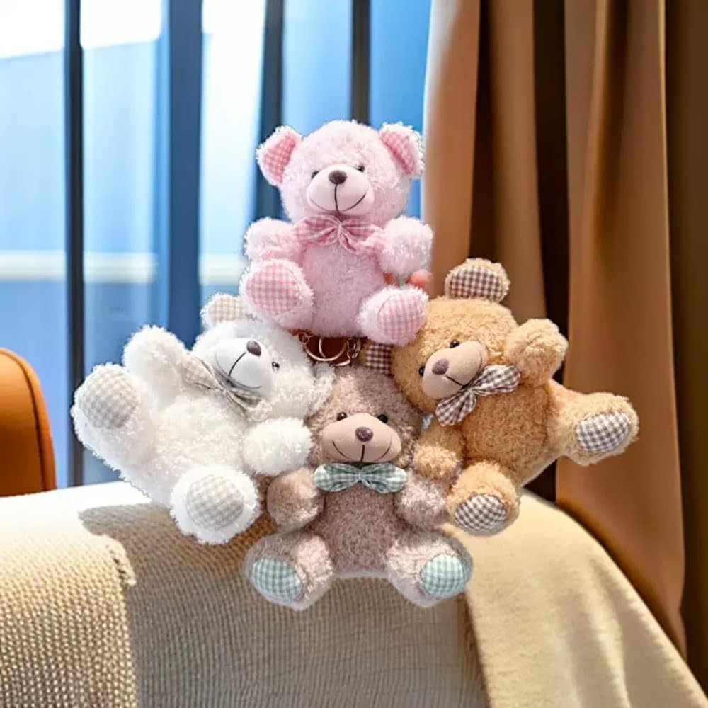 YUKOUQIAN Bear Stuffed Animal Keychain — 4.9-Inch Mini Plush for Kids