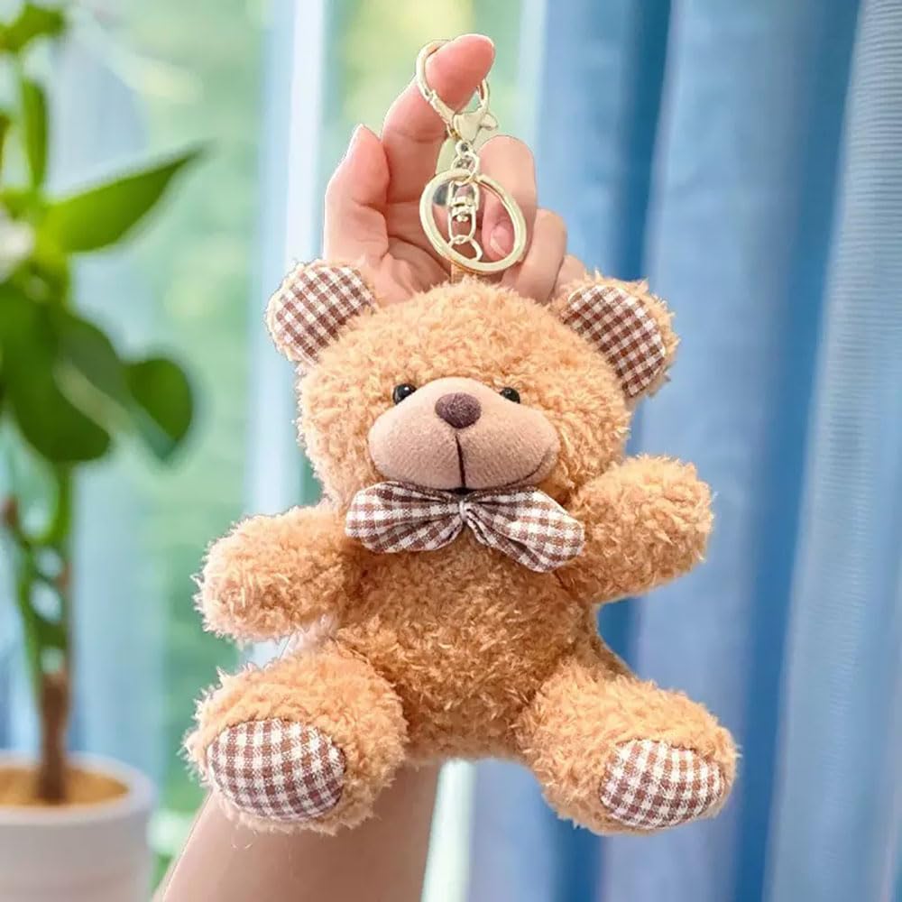 YUKOUQIAN Bear Stuffed Animal Keychain — 4.9-Inch Mini Plush for Kids
