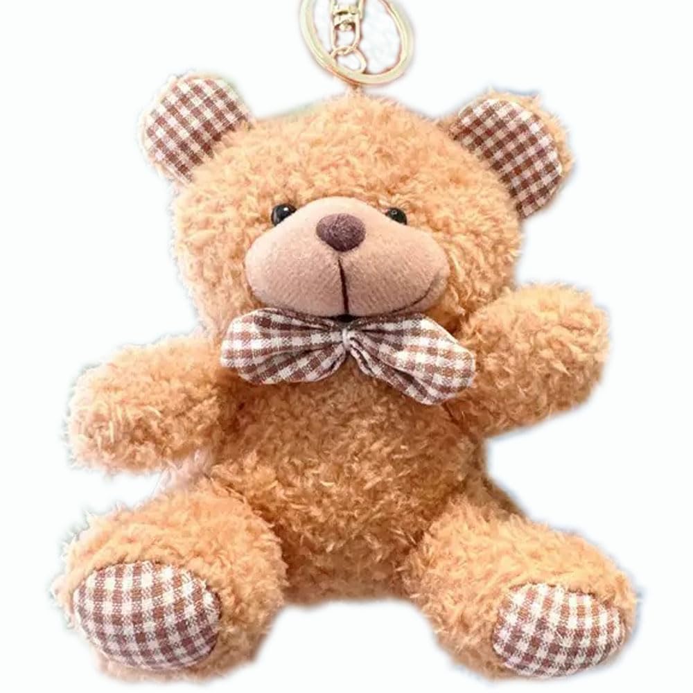 YUKOUQIAN Bear Stuffed Animal Keychain — 4.9-Inch Mini Plush for Kids