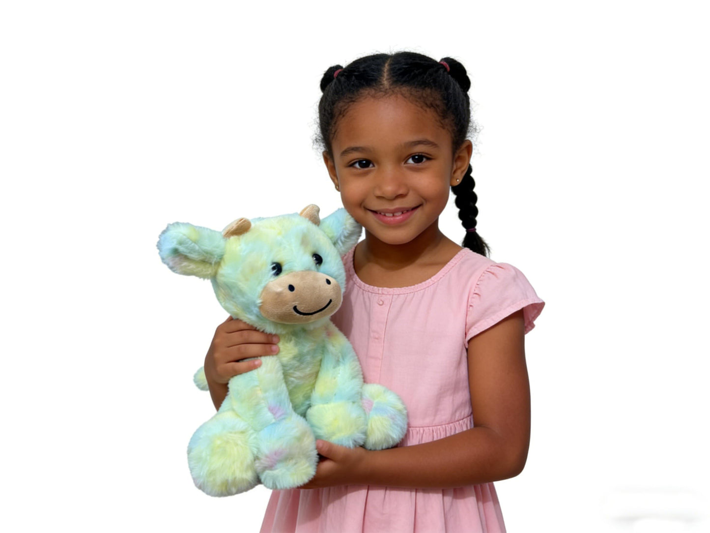 YUKOUQIAN Cute Cow Plush – 8-Inch Soft Stuffed Animal for Kids, Green