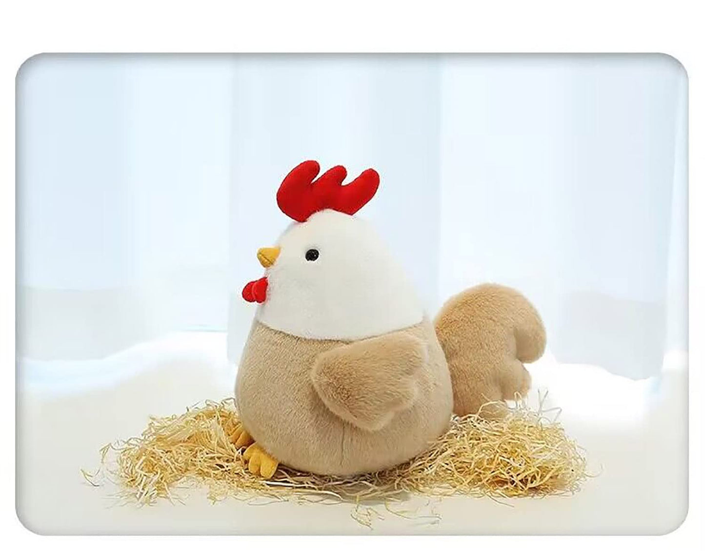 YUKOUQIAN Chicken Plush Doll - 8 Inch Soft Stuffed Animal for Girls & Kids