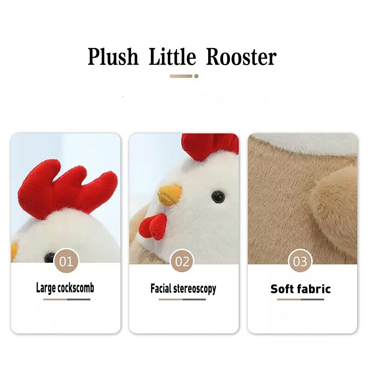 YUKOUQIAN Chicken Plush Doll - 8 Inch Soft Stuffed Animal for Girls & Kids