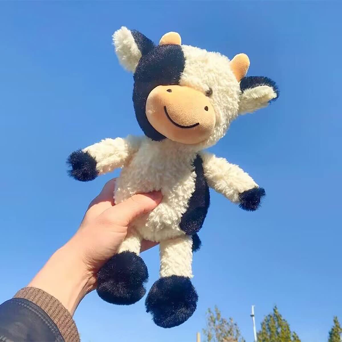 YUKOUQIAN Cow Stuffed Animal Plush Toy – Soft 9.8-Inch Cow Plush for Kids Gifts