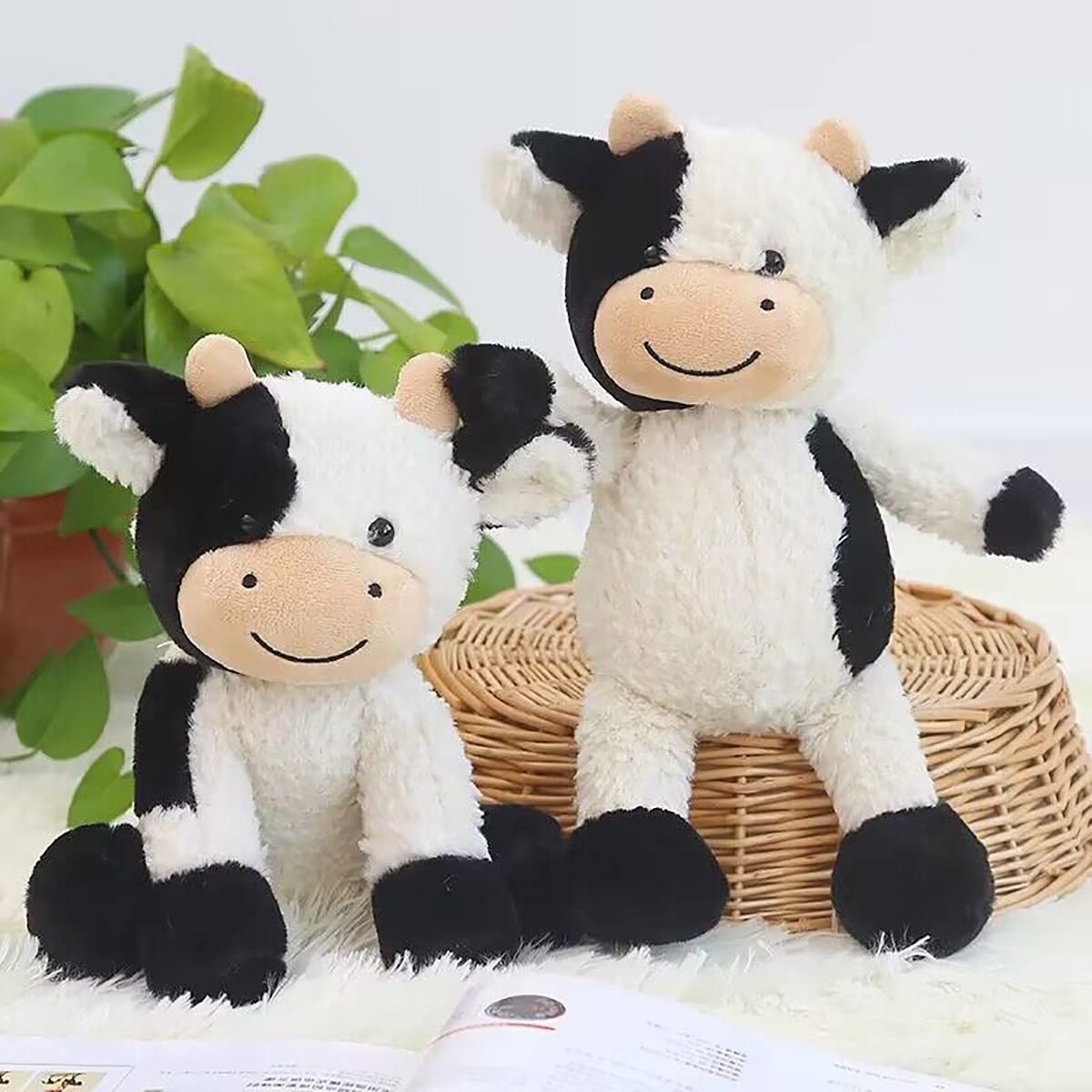 YUKOUQIAN Cow Stuffed Animal Plush Toy – Soft 9.8-Inch Cow Plush for Kids Gifts