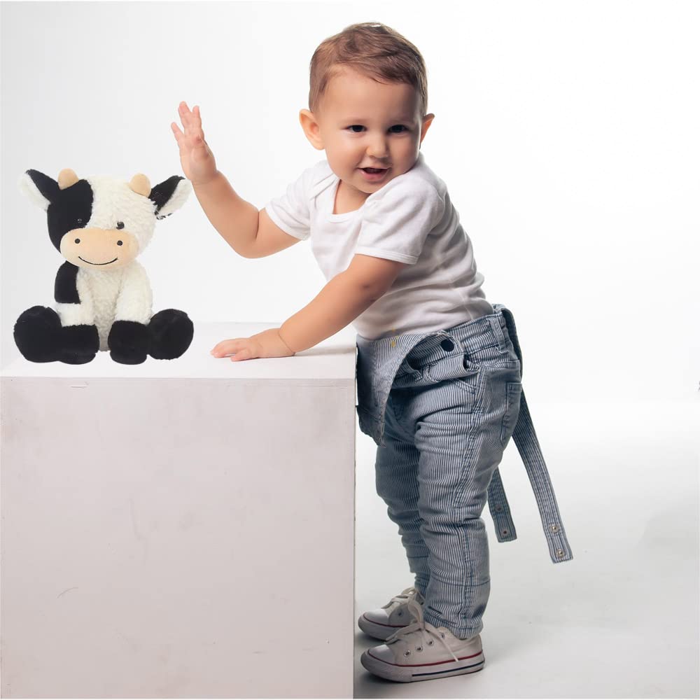 YUKOUQIAN Cow Stuffed Animal Plush 8-Inch Soft Toy – Cute Plush Cow for Kids