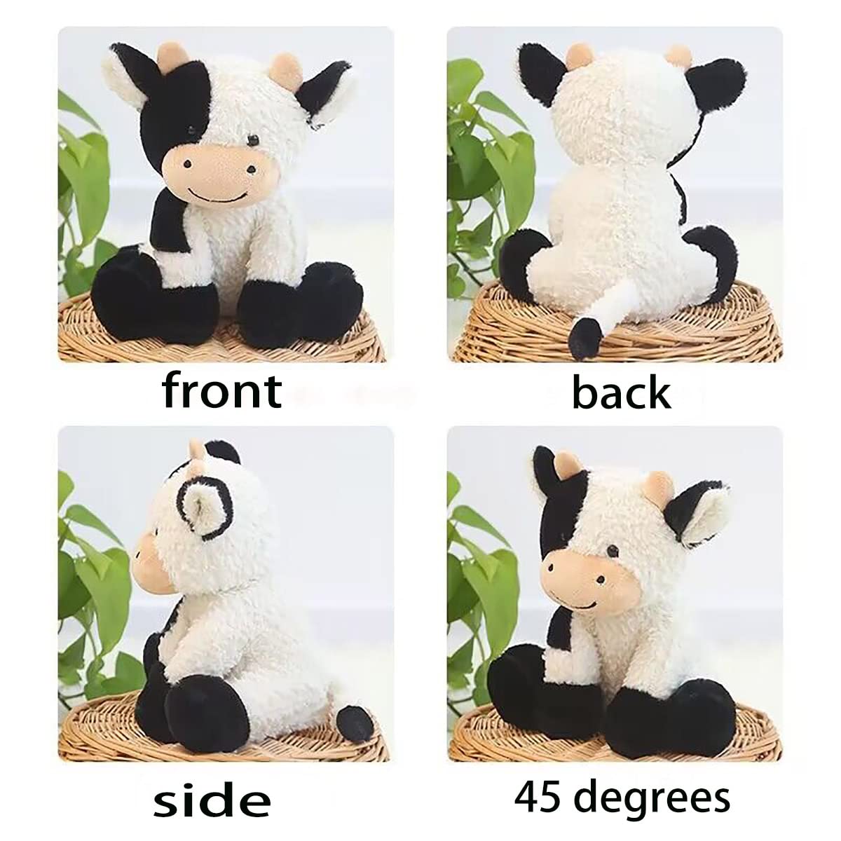 YUKOUQIAN Cow Stuffed Animal Plush 8-Inch Soft Toy – Cute Plush Cow for Kids