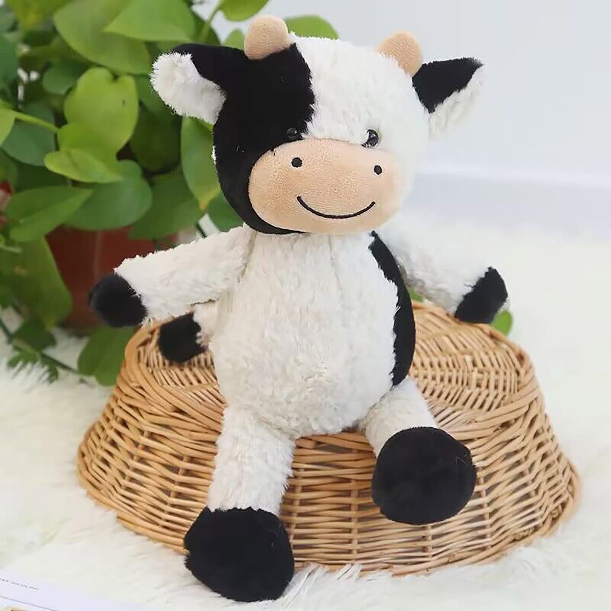 YUKOUQIAN Cow Stuffed Animal Plush Toy – Soft 9.8-Inch Cow Plush for Kids Gifts