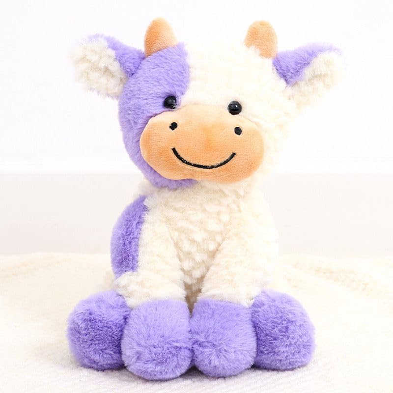 YUKOUQIAN Cute Cow Plush – 8-Inch Soft Cow Stuffed Animal for Kids