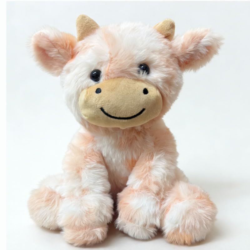YUKOUQIAN Cute Cow Plush – 8-Inch Stuffed Animal Doll for Girls & Boys, Orange CAI