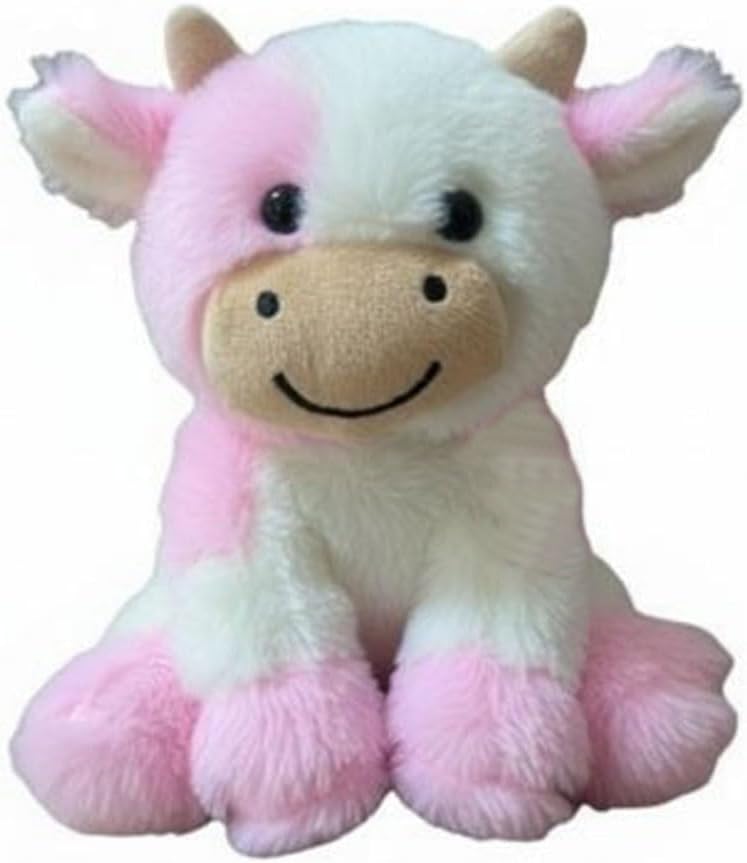 YUKOUQIAN Cute Cow Plush 8-Inch – Siting Cow Light Pink