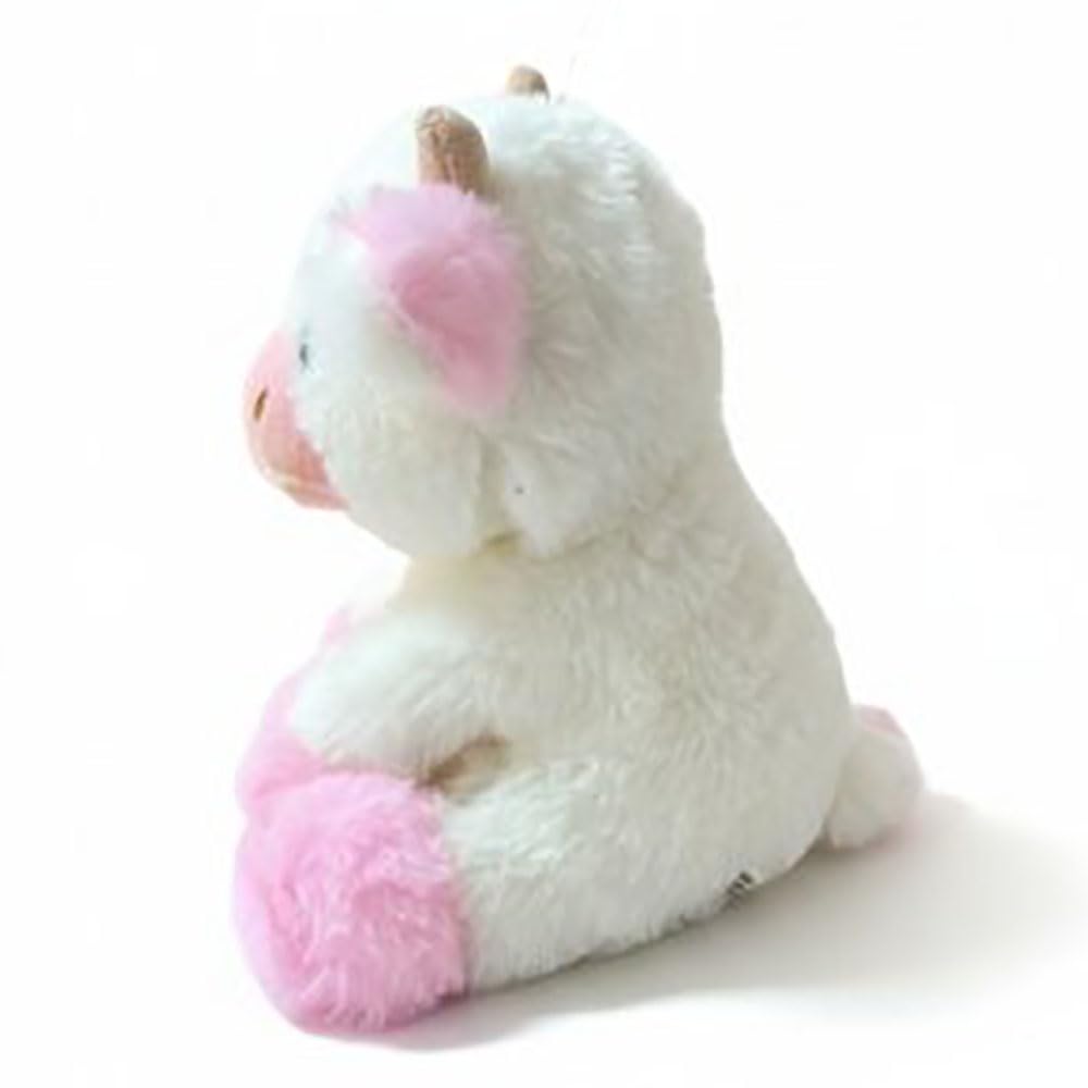 YUKOUQIAN Cute Cow Plush 8-Inch – Siting Cow Light Pink