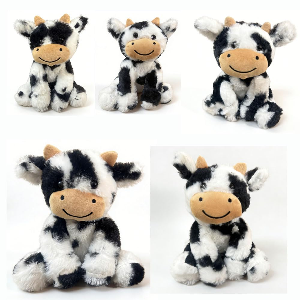 YUKOUQIAN Cute Cow Plush – 8-Inch Soft Stuffed Animal for Kids (Unique Patterns)