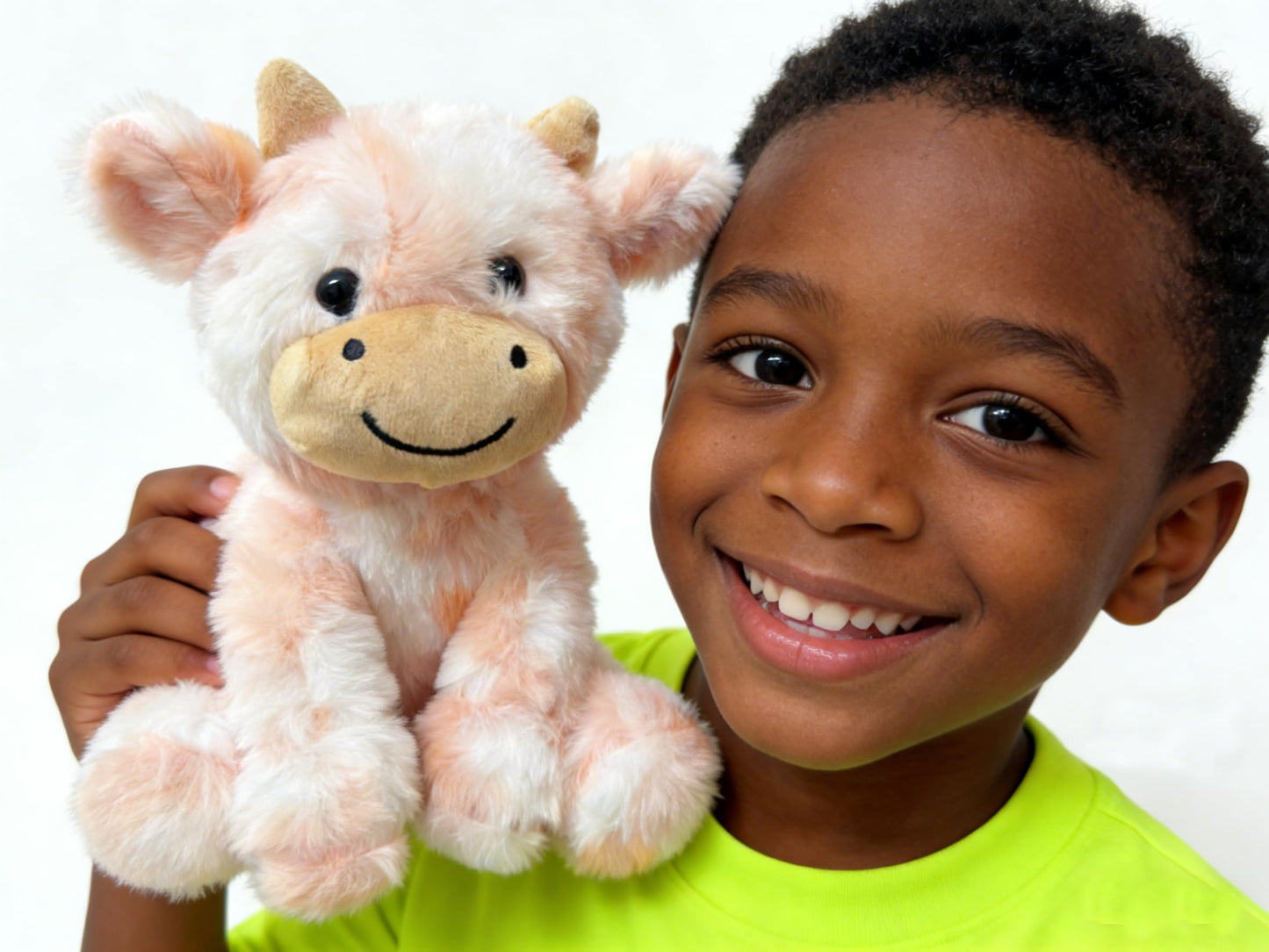 YUKOUQIAN Cute Cow Plush – 8-Inch Stuffed Animal Doll for Girls & Boys, Orange CAI