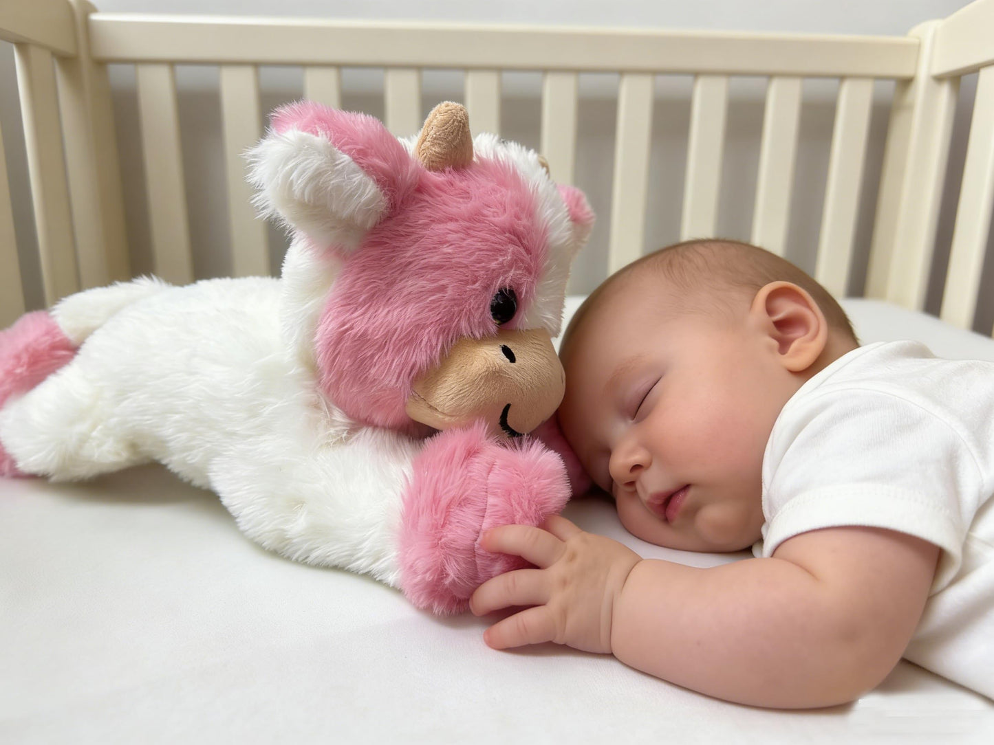 YUKOUQIAN Cow Plush Stuffed Animal Toy – 10-Inch Pink Soft Cuddle Doll for Kids