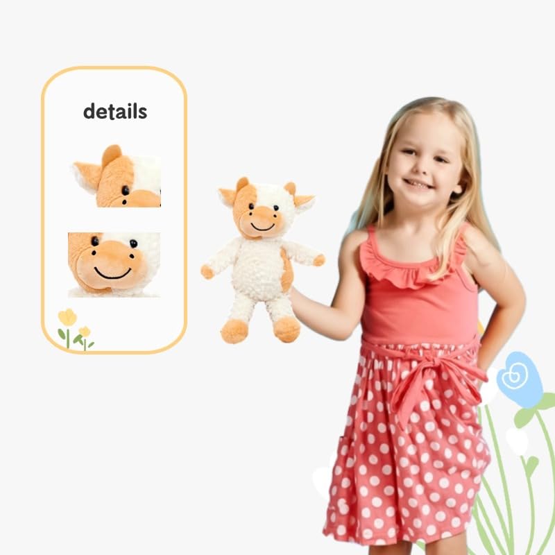 YUKOUQIAN Cow Plush Doll Toy - 11.8 inch Soft Plush Cow for Kids