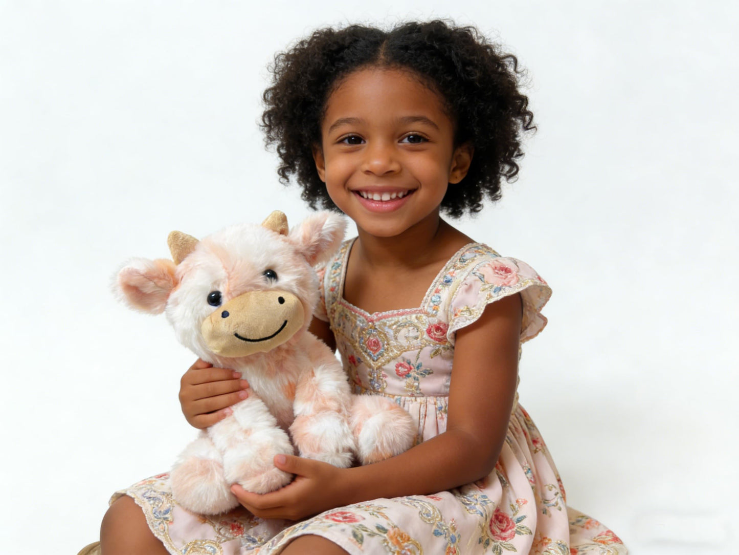 YUKOUQIAN Cute Cow Plush – 8-Inch Stuffed Animal Doll for Girls & Boys, Orange CAI
