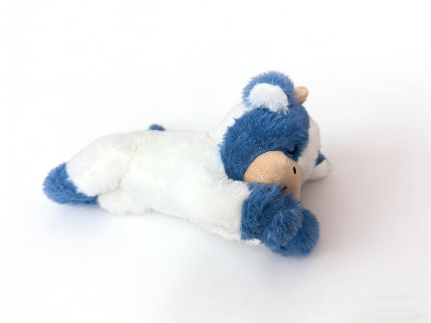 YUKOUQIAN Cute Cow Plush – 10-Inch Soft Stuffed Animal for Kids (Blue Cow)