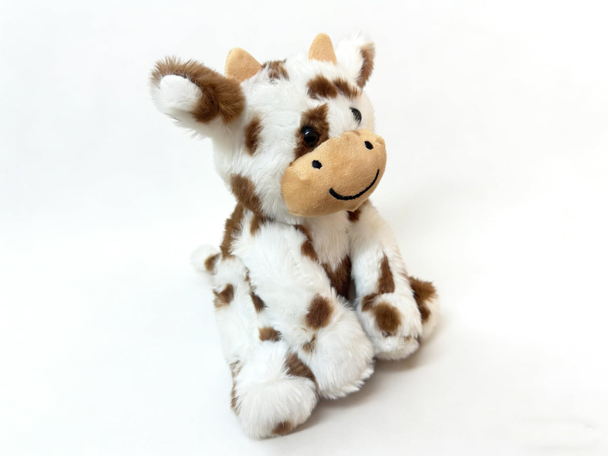 YUKOUQIAN 8-Inch Cute Cow Plush — Soft Patterned Plush Toy for Kids