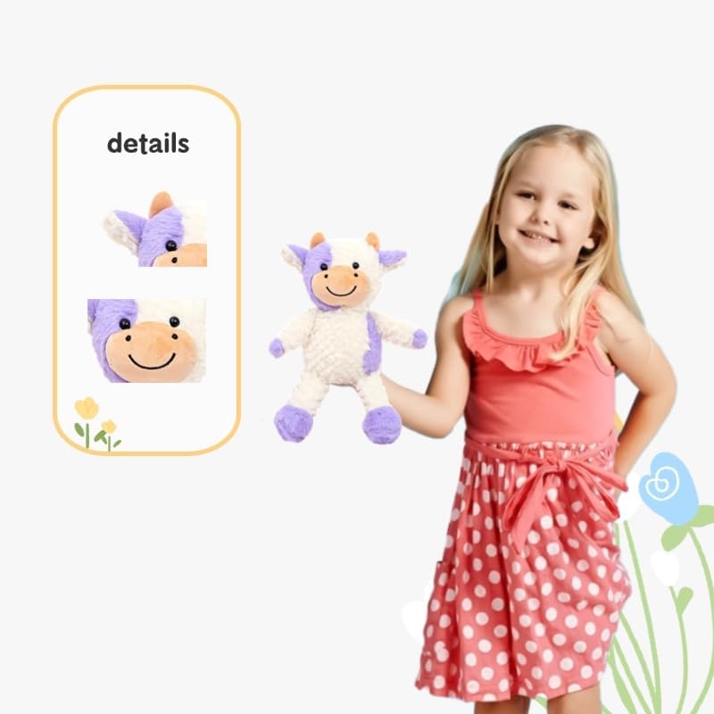 YUKOUQIAN Cow Stuffed Animal Plush Toy – 11.8 Inch Purple Cow for Kids | Soft Hug Friend