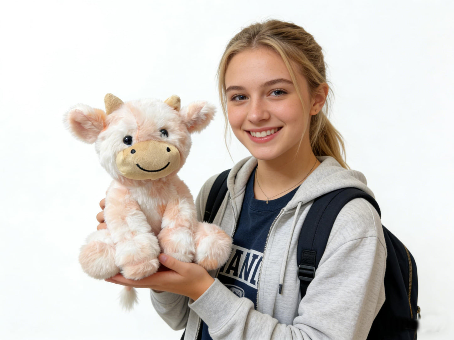 YUKOUQIAN Cute Cow Plush – 8-Inch Stuffed Animal Doll for Girls & Boys, Orange CAI