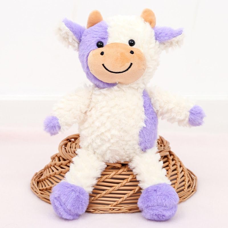 YUKOUQIAN Cow Stuffed Animal Plush Toy – 11.8 Inch Purple Cow for Kids | Soft Hug Friend