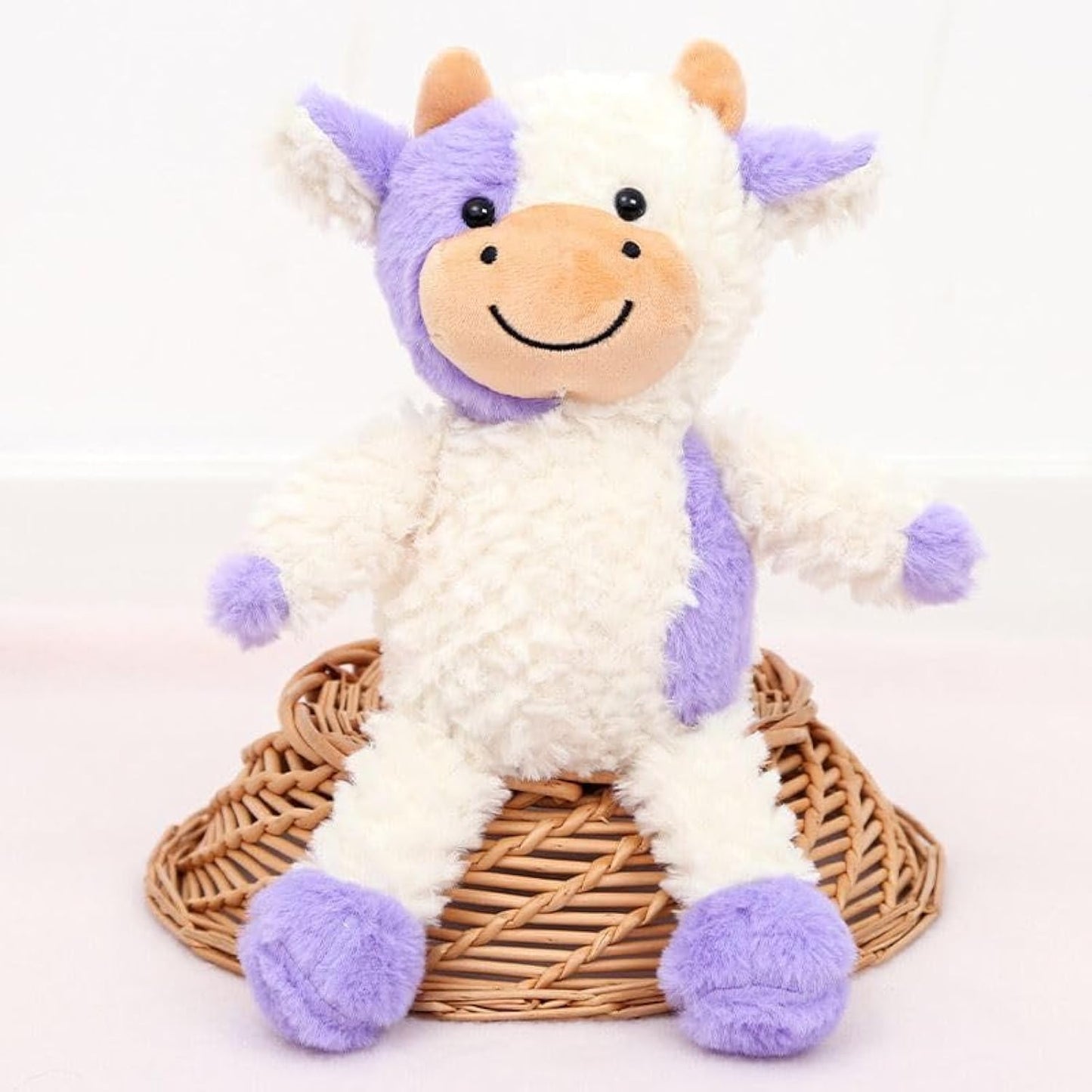 YUKOUQIAN Cow Stuffed Animal Plush Toy – 11.8 Inch Purple Cow for Kids | Soft Hug Friend