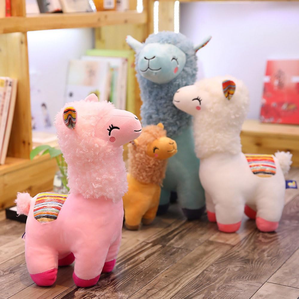 YUKOUQIAN Llama Stuffed Animal Plush Toy 10 Inch Pink Alpaca for Kids