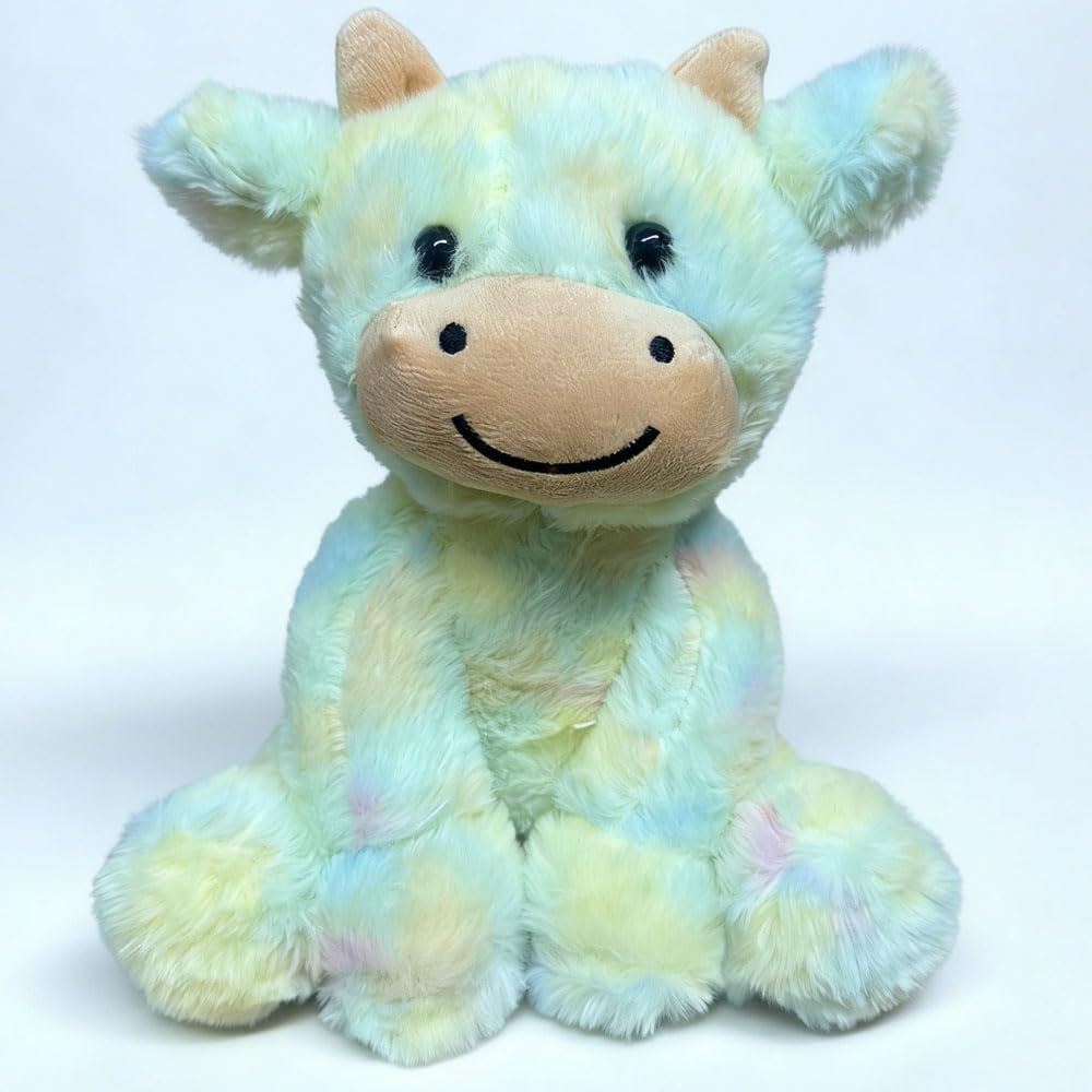 YUKOUQIAN Cute Cow Plush – 8-Inch Soft Stuffed Animal for Kids, Green
