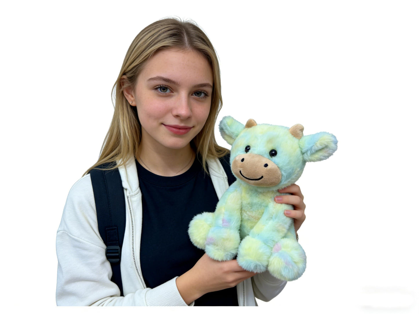 YUKOUQIAN Cute Cow Plush – 8-Inch Soft Stuffed Animal for Kids, Green