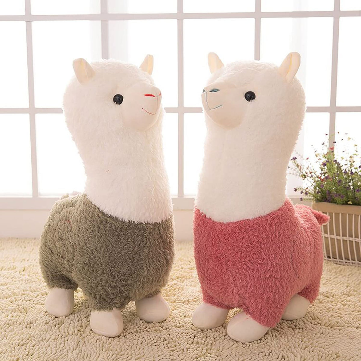 YUKOUQIAN Llama Stuffed Animal Plush - 9.8 Inch Alpaca Toy Set (2 Pieces)