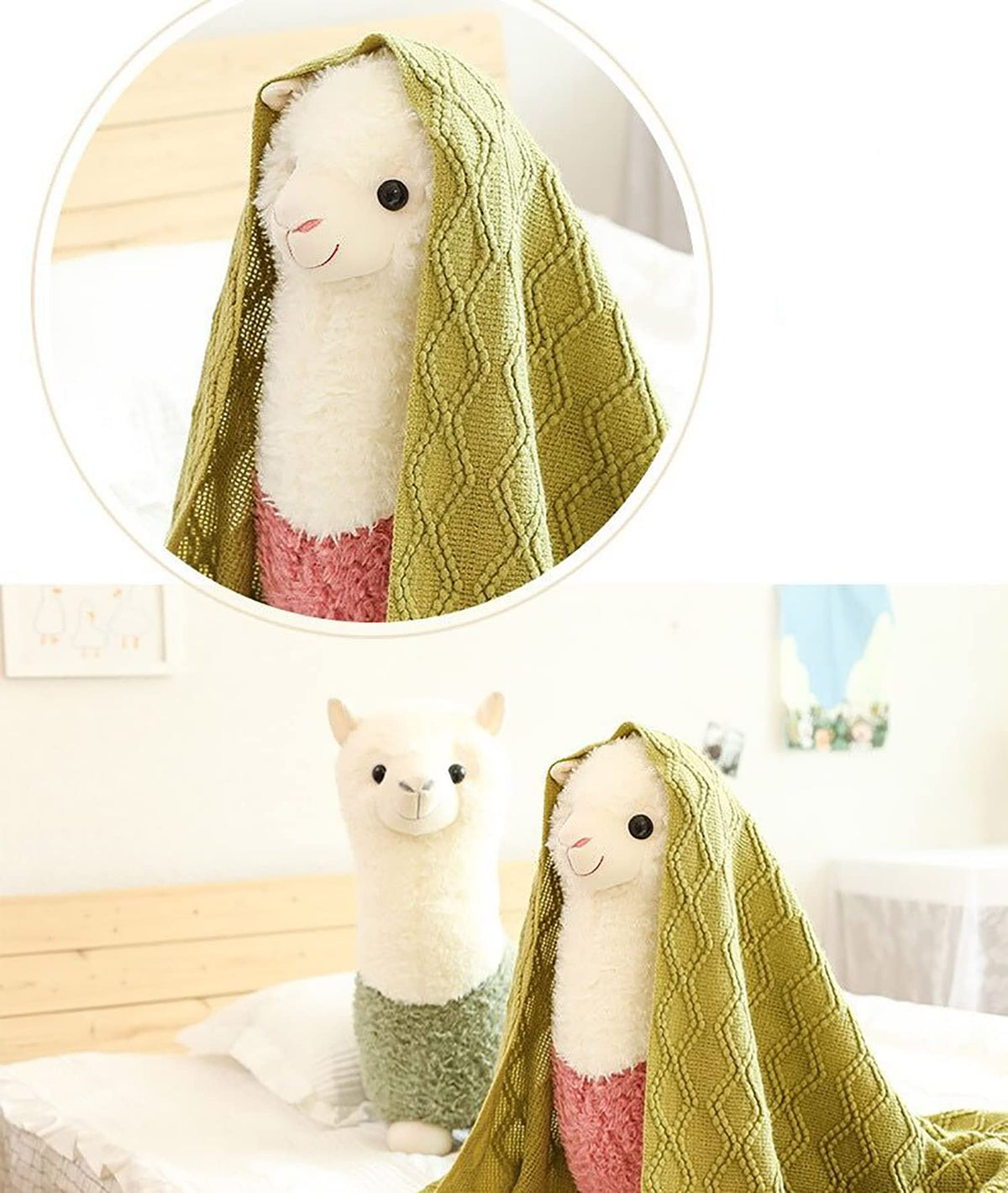 YUKOUQIAN Llama Stuffed Animal Plush - 9.8 Inch Alpaca Toy Set (2 Pieces)