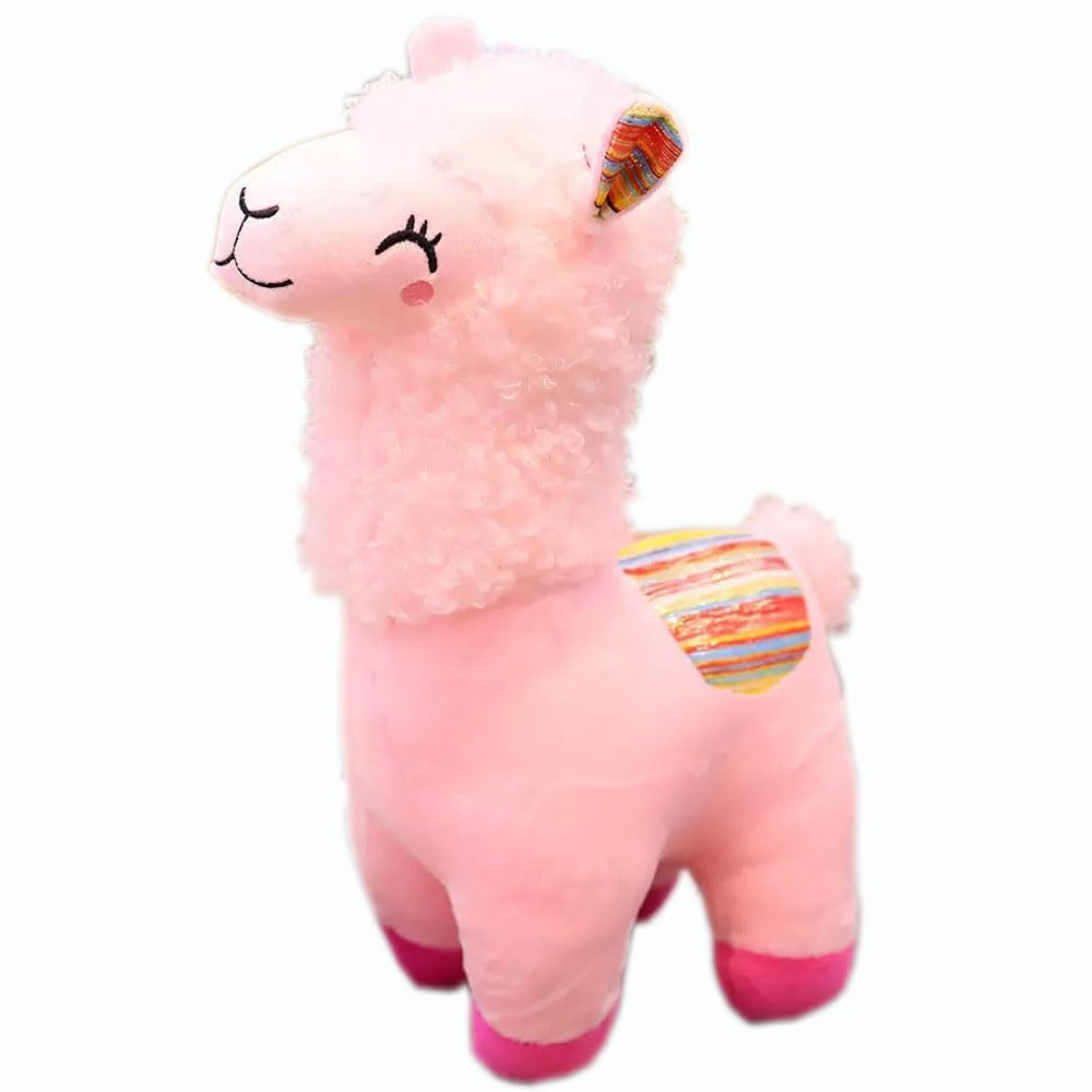 YUKOUQIAN Llama Stuffed Animal Plush Toy 10 Inch Pink Alpaca for Kids