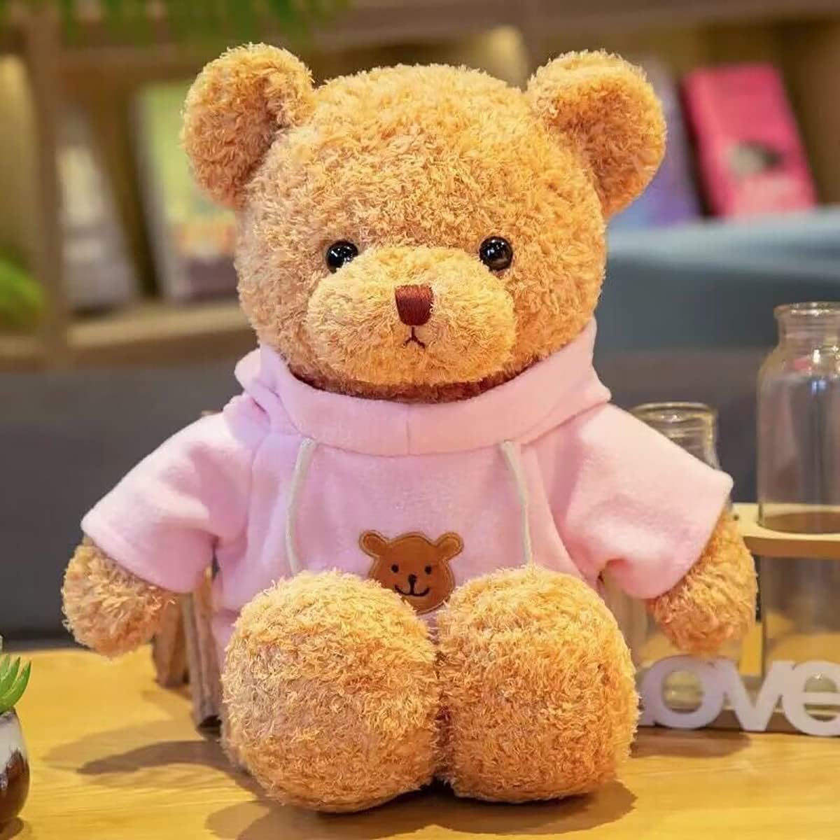 YUKOUQIAN 27-Inch Pink Teddy Bear Plush | Soft Stuffed Animal Gift for Kids