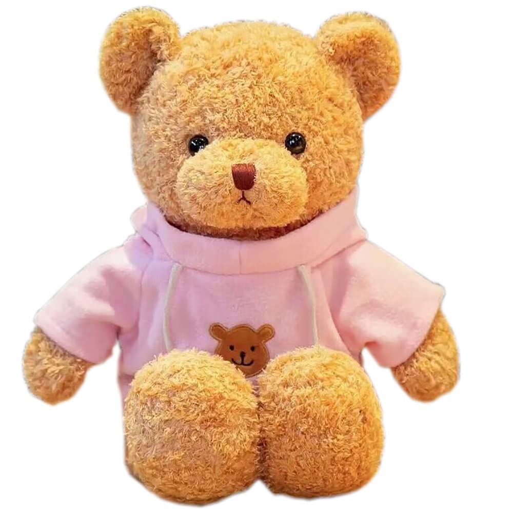 YUKOUQIAN Teddy Bear Plush 11.8-inch Pink Stuffed Animal – Cute Plush Toy for Girls & Boys