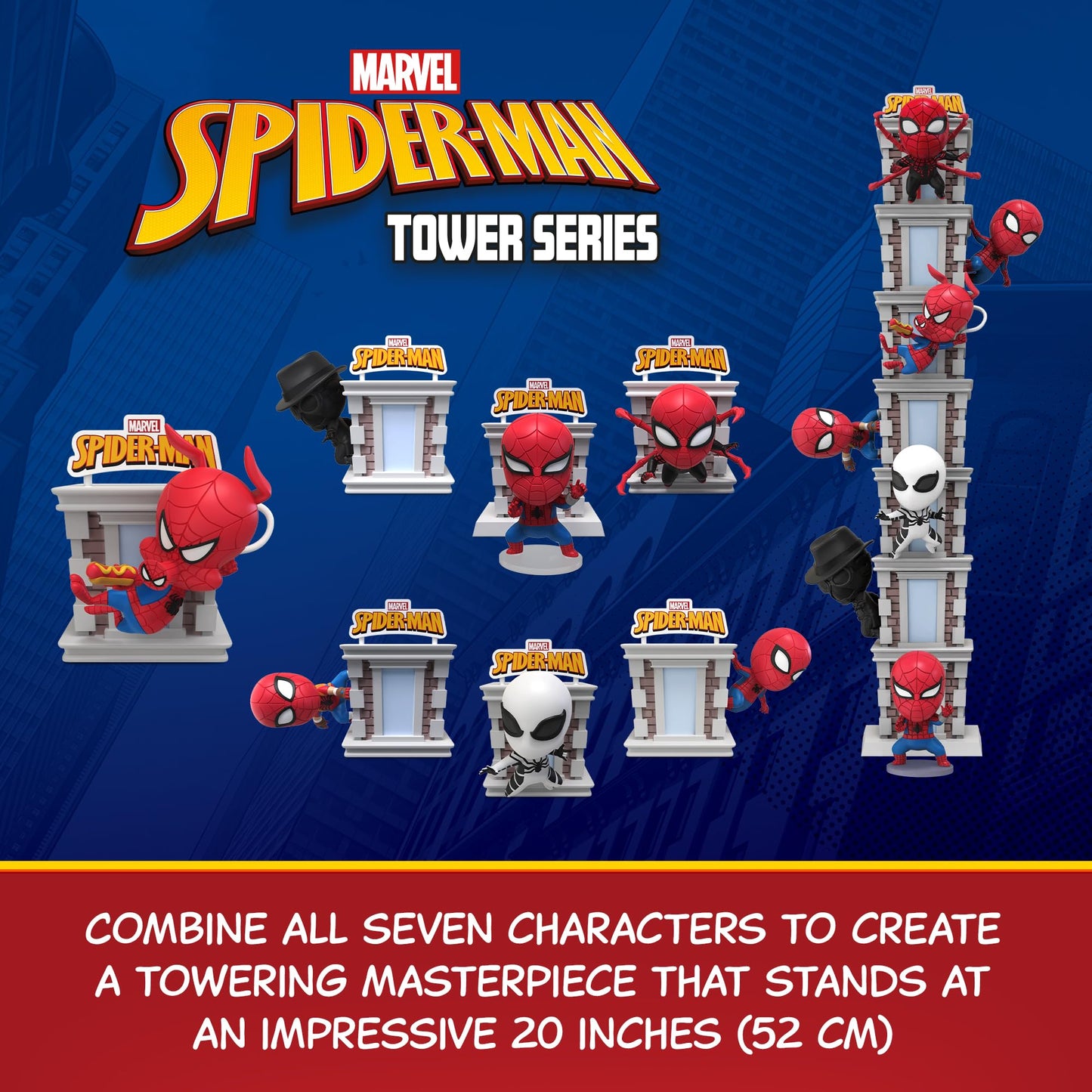 YuMe Spider-Man Tower Series Hero Box - Blind Box (6 Pack) 3-inch Collectible Figures