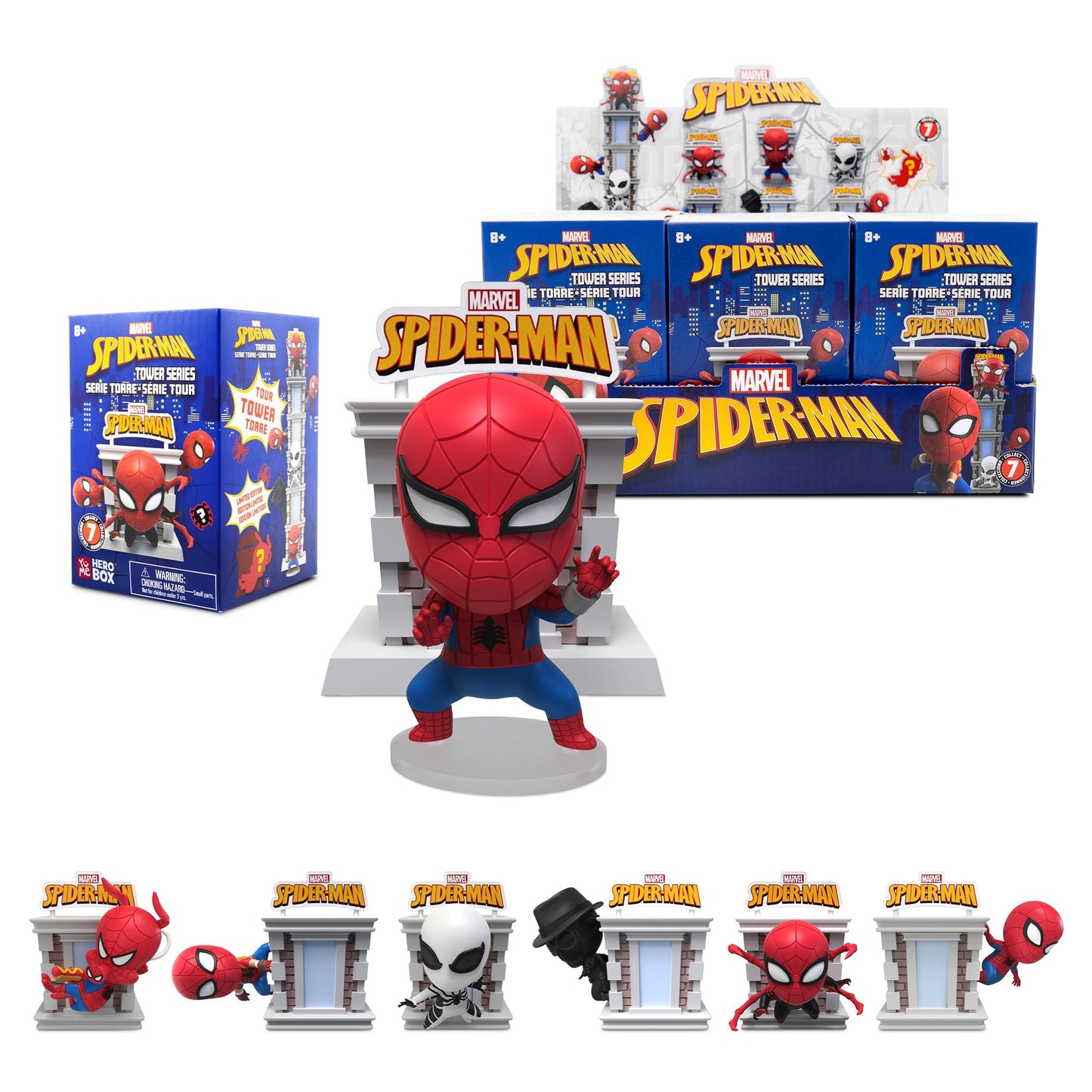 YuMe Spider-Man Tower Series Hero Box - Blind Box (6 Pack) 3-inch Collectible Figures