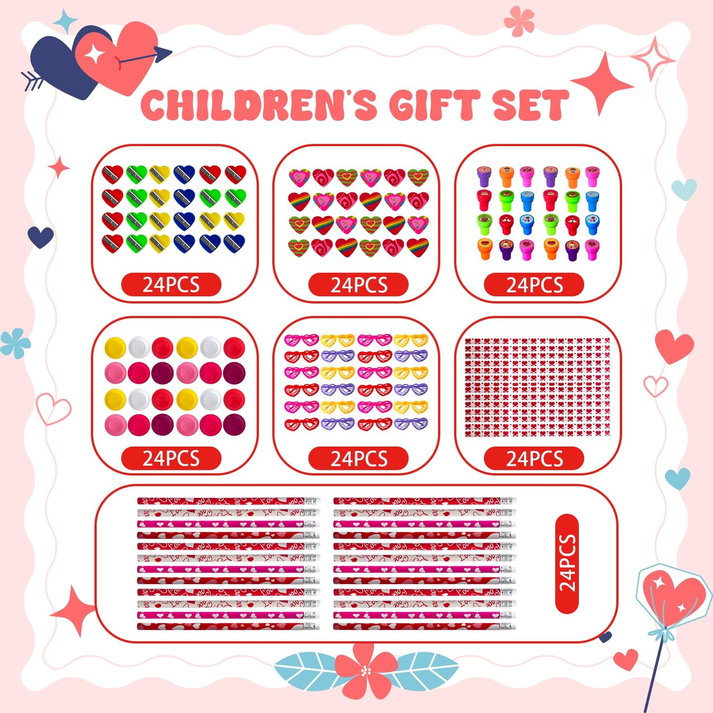 Yuminefeety 24-Pack Giant Lollipop Stationery Set – Valentine’s Day Gifts & Party Favors