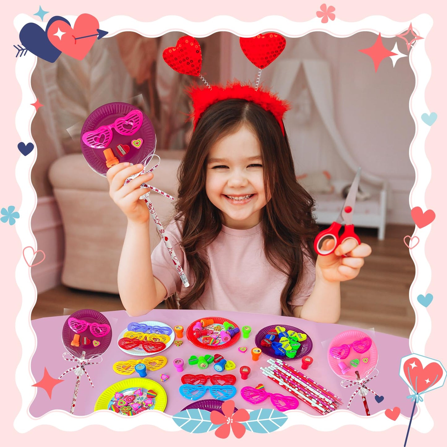 Yuminefeety 24-Pack Giant Lollipop Stationery Set – Valentine’s Day Gifts & Party Favors