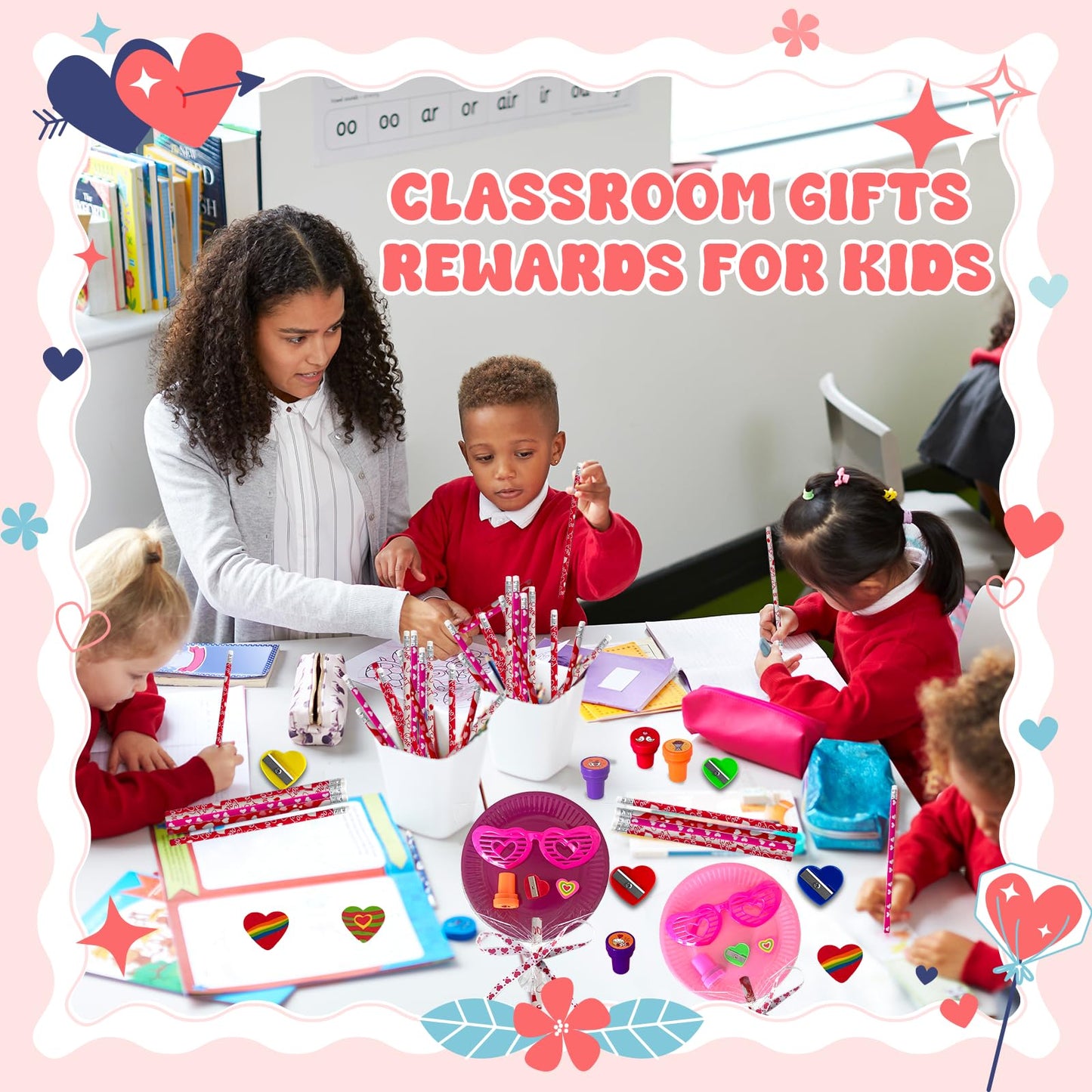 Yuminefeety 24-Pack Giant Lollipop Stationery Set – Valentine’s Day Gifts & Party Favors